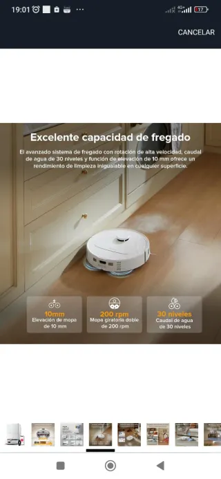 Robot aspirador con tecnología reactiva