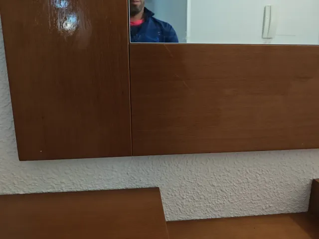 Espejo recibidor madera y cristal