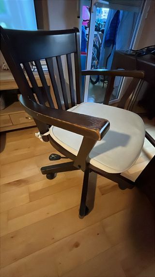 Silla de escritorio madera y tela