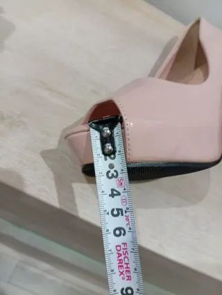 Zapatos de tacón rosa charol talla 39