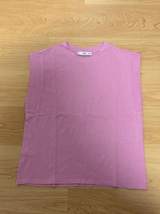 Camiseta Mango Rosa sin Mangas