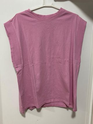 Camiseta Mango Rosa sin Mangas