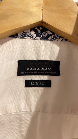 Camisas Zara Man Slim Fit Blanca Talla M