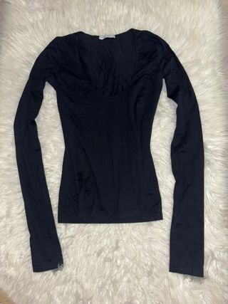Blusa manga larga escote redondo