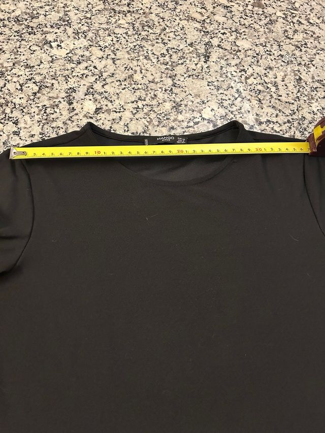 Mini Vestido Mango Preto Manga Comprida