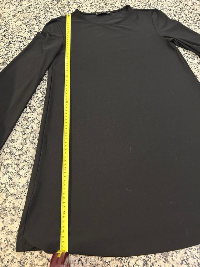 Mini Vestido Mango Preto Manga Comprida