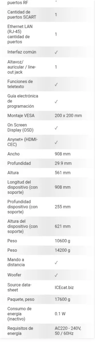 TV Samsung 37 pulgadas Negra modelo UE37C5100QWXXC