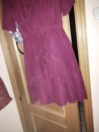 Vestido burdeos gasa