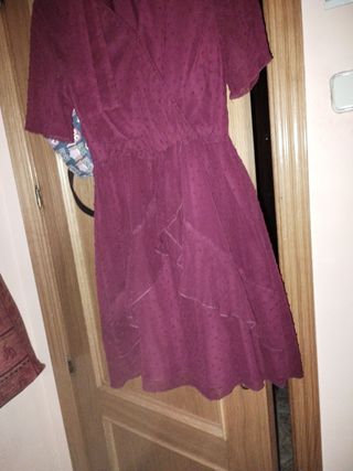 Vestido burdeos gasa