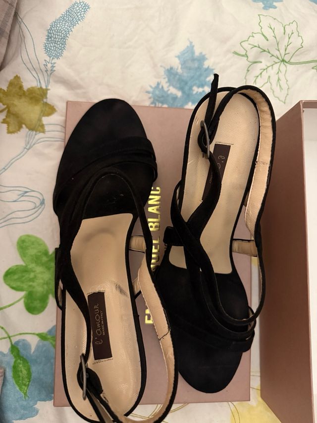 Sandalo L'amour nero eco camoscio 41