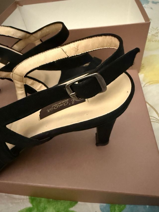 Sandalo L'amour nero eco camoscio 41