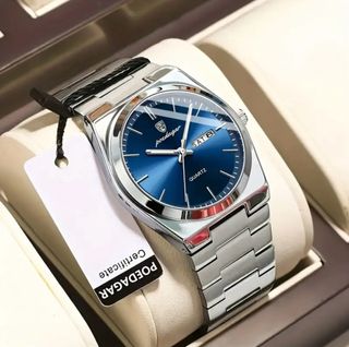Reloj Poedagar Hombre Azul y Plateado