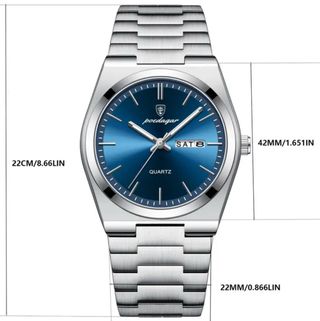 Reloj Poedagar Hombre Azul y Plateado