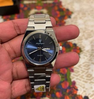 Reloj Poedagar Hombre Azul y Plateado