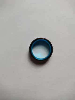 Anillo Tungsteno/Wolframio con Circonita Azul