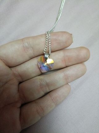 Collar Corazón Cristal Plata