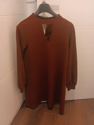 Vestido Sfera manga larga granate talla S