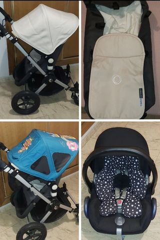 Carricoche Bugaboo con silla, capazo y maxicosi