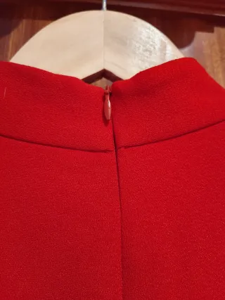 Vestido largo Zara rojo estilo chino