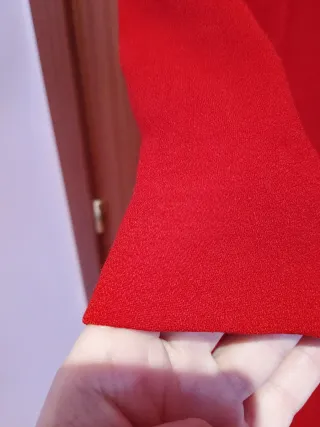 Vestido largo Zara rojo estilo chino
