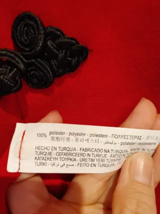 Vestido largo Zara rojo estilo chino