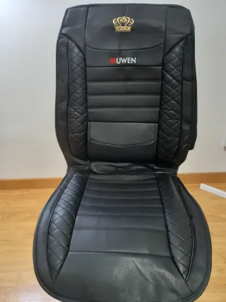 Funda asiento coche cuero negro corona
