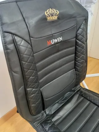 Funda asiento coche cuero negro corona