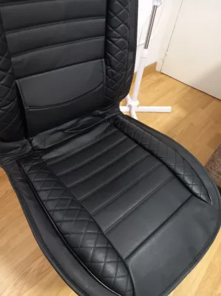 Funda asiento coche cuero negro corona