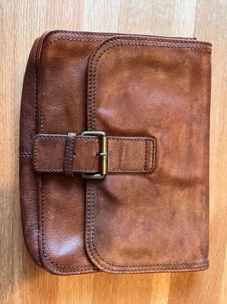 Bolso Zara Cuero Marrón Unisex