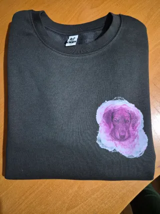 Sudadera Freya gris con estampado de perro