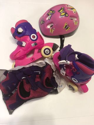 Conjunto Patines y Protecciones Infantil Rosa