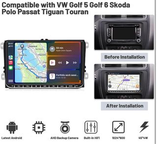 Pantalla Radio Android Coche Carplay 2GB+32GB