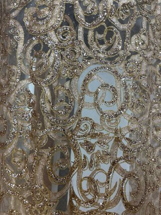 Tela brillante dorada para vestido de fiesta