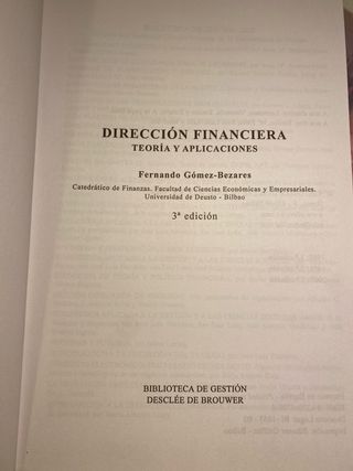 Direccion Financiera: Teoria y Aplicaciones