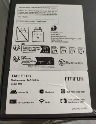Tablet FITIFUN TAB 10 Lite Azul