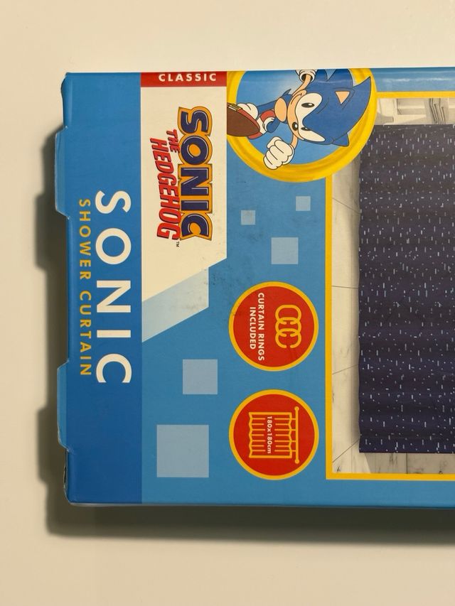 Cortina de Chuveiro Sonic The Hedgehog nova