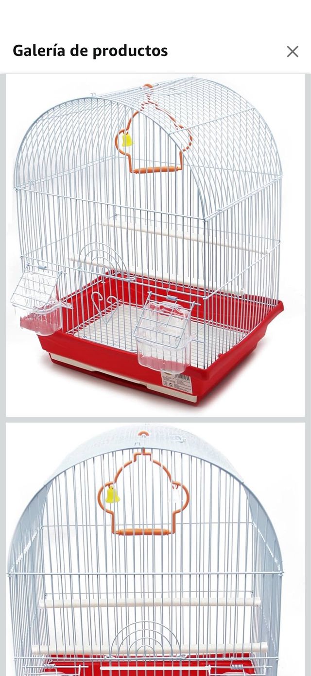 Jaula para pájaros azul  y transparente