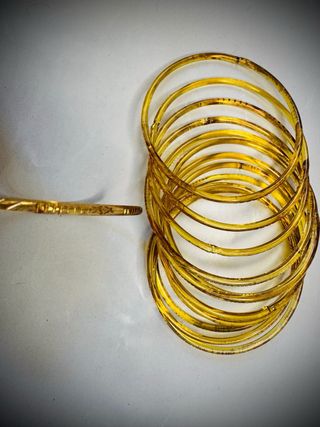 Braccialetti in vetro dorati, 24 pz