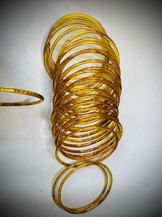 Braccialetti in vetro dorati, 24 pz
