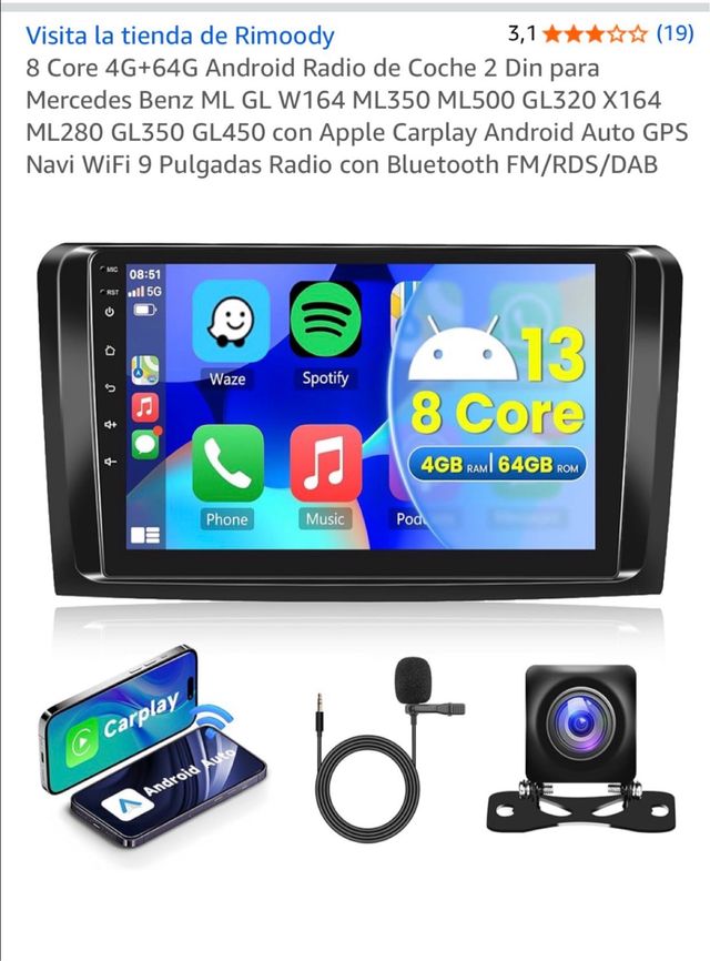 pantalla con CarPlay inalámbrico  para mercedes ml