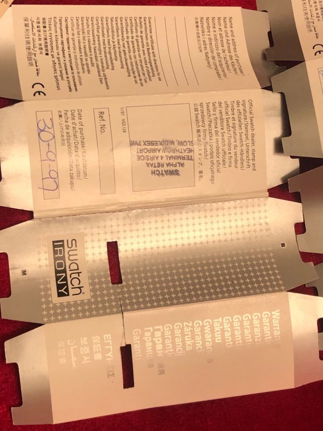 Libretti garanzia Swatch Irony Chrono vintage