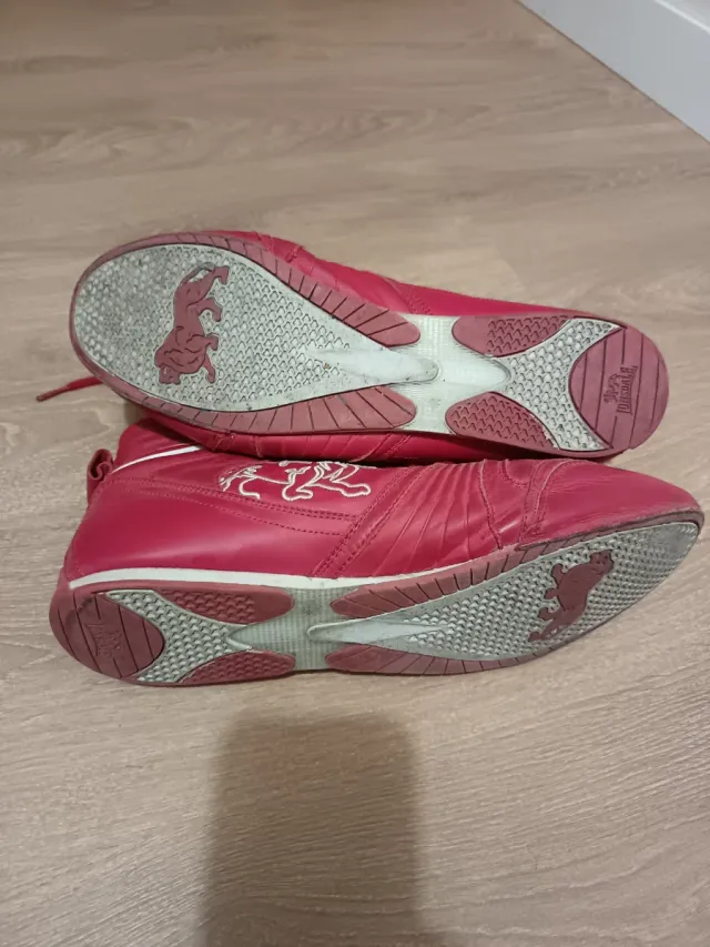 Zapatillas Lonsdale Cuero Rojo Caña Baja