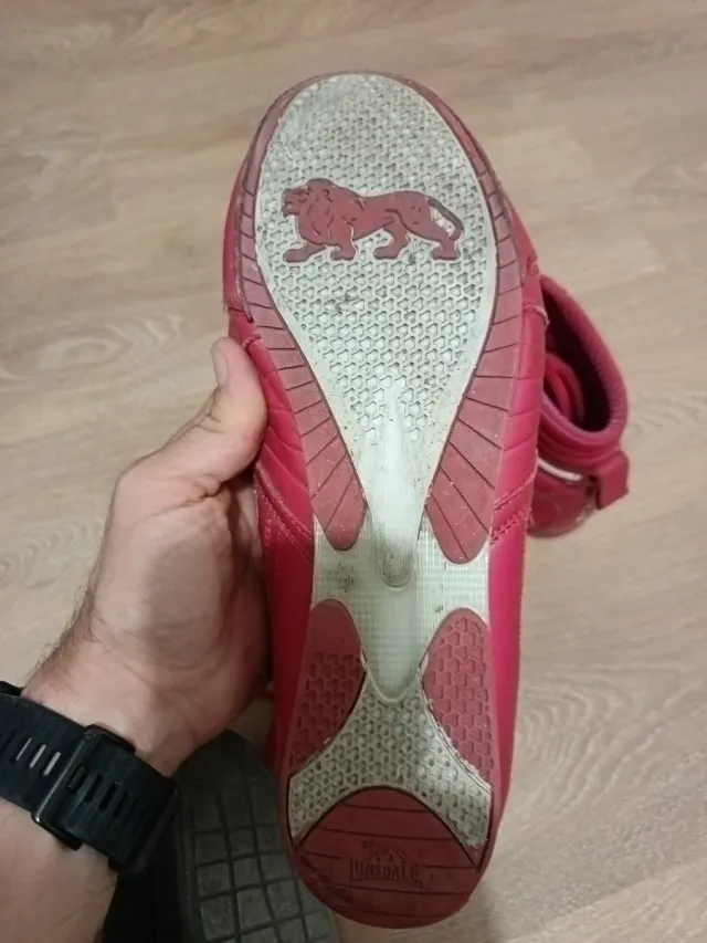 Zapatillas Lonsdale Cuero Rojo Caña Baja