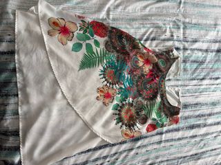 Blusa Desigual Tirantes Talla L Flores