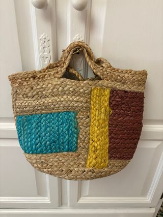Bolso de yute multicolor