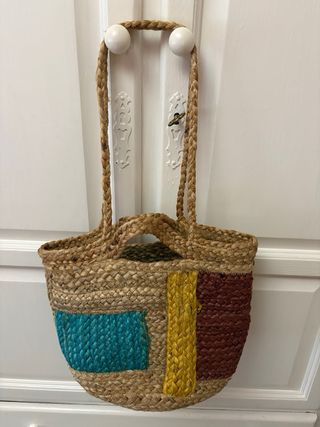 Bolso de yute multicolor