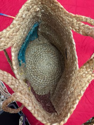 Bolso de yute multicolor