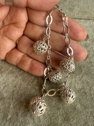 Pulsera Plata Ley 925 con Bolas Filigrana