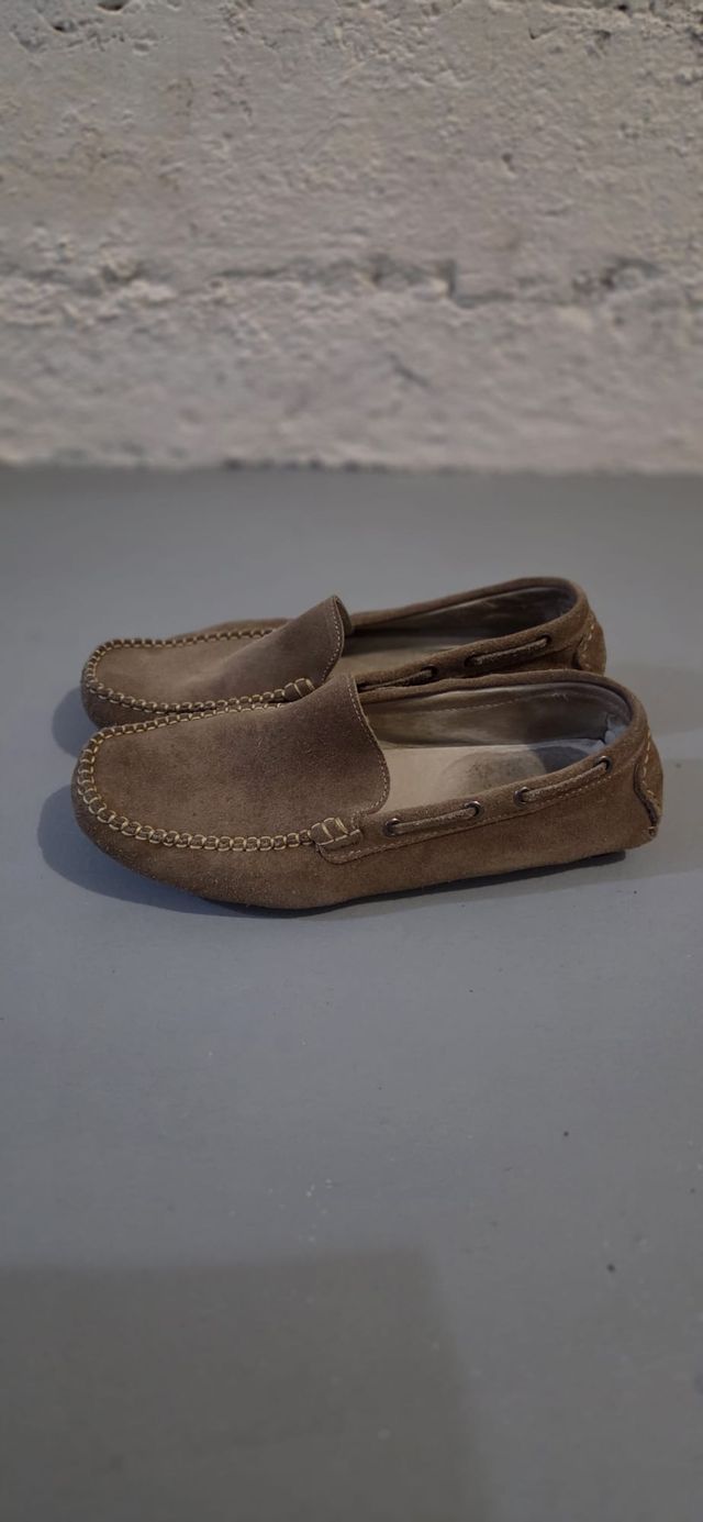 Mocasines beige de ante
