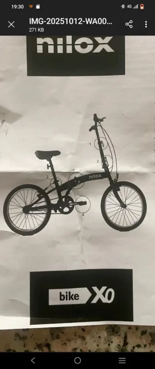 Bicicleta plegable Nilox XO Bike. En su caja. 